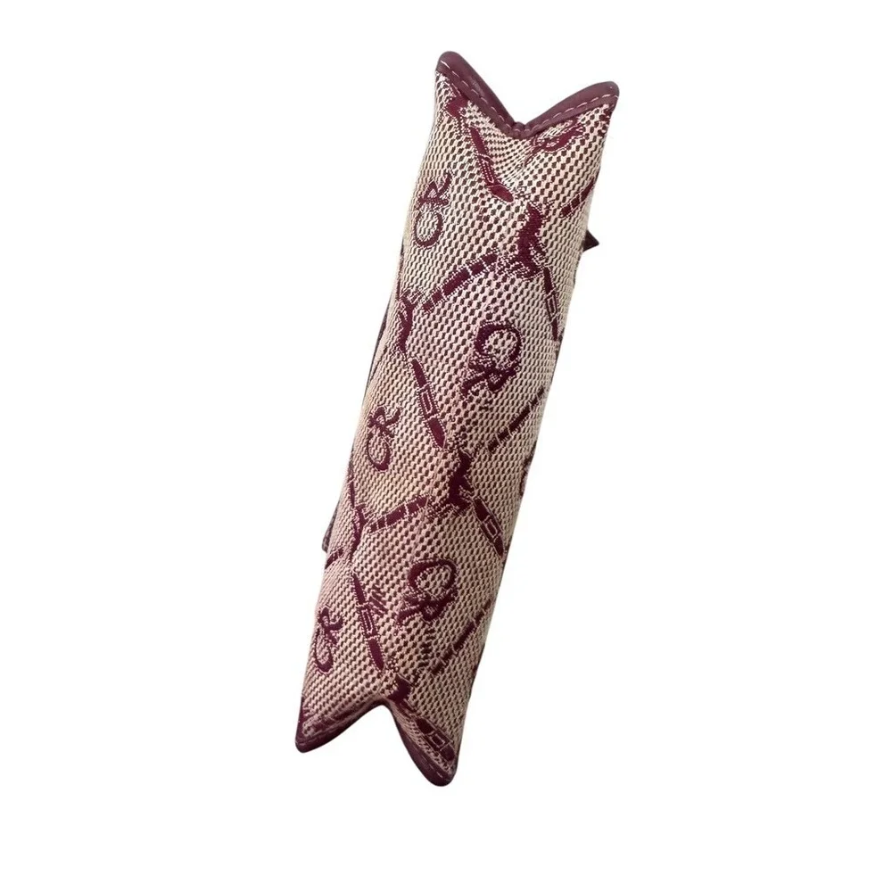 Vintage Charles of the Ritz CR Monogrammed‎ Women's Cosmetic Pouch Maroon Zipper